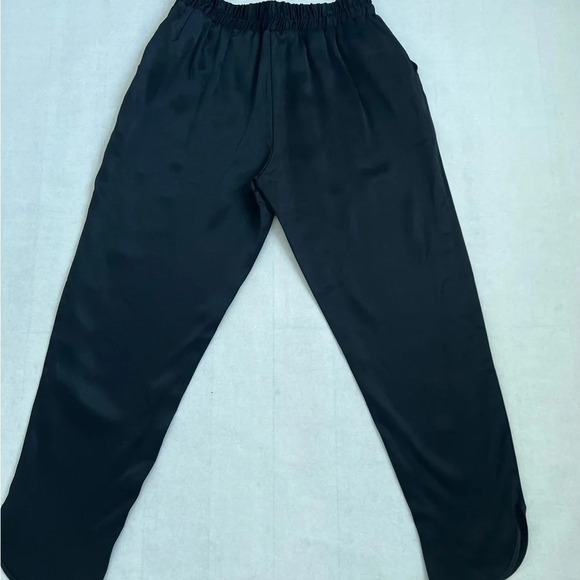 Mango MNG Womens Cropped Satin Pull On Elastic Waist Pants Size L NWOT - Picture 5 of 11